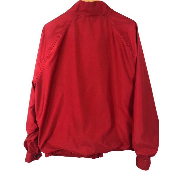 Lands End Bomber Jacket Coat Mens Medium(38-40)Red Plaid Lined Full Zip - Picture 2 of 9